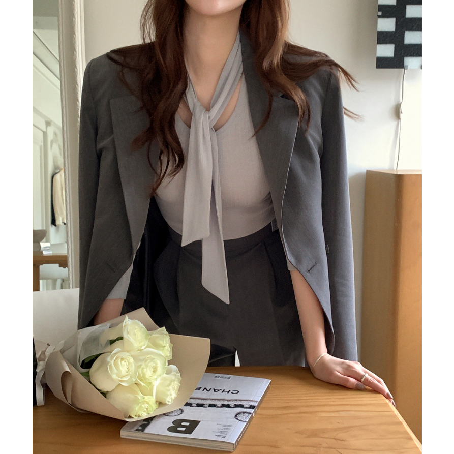 直邮 韩国代购官网女装Attrang 优雅通勤内搭打底飘带领T恤上衣,女装/女士精品,T恤,淘宝优惠券,粉丝福利购,淘宝优惠卷