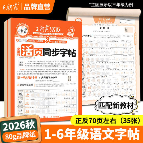 王朝霞少而精·活页同步字帖