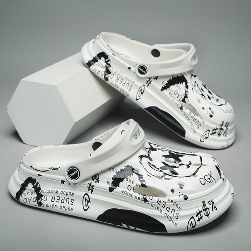 洞洞鞋男夏季新款外穿男士防滑耐磨踩屎感拖鞋沙滩包头凉鞋男拖鞋