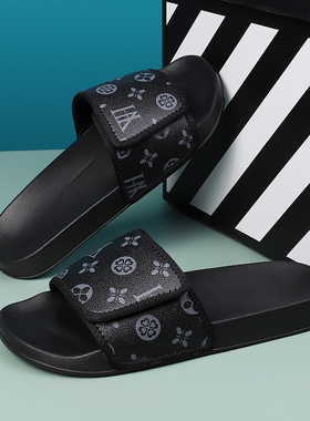 DENSUNCOO欧洲站拖鞋男款夏季外穿男士防滑软底休闲室外一字凉拖