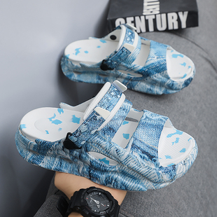 户外休闲耐磨软底沙滩鞋 EVA 外穿防滑两穿开车凉拖鞋 男夏季 潮 拖鞋