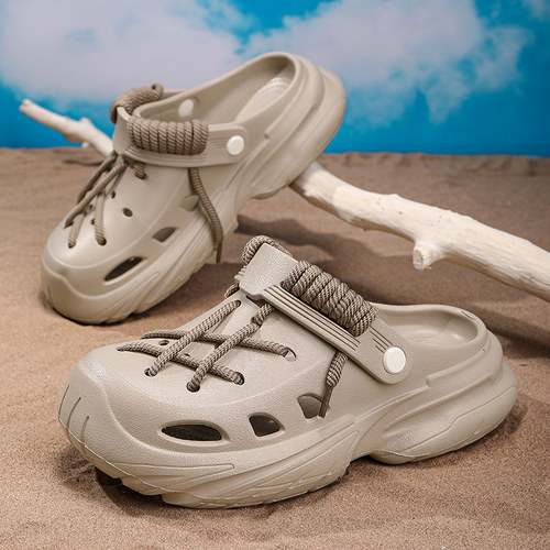 洞洞鞋男款夏季2025新款外穿防滑懒人户外沙滩包头运动凉拖鞋男士