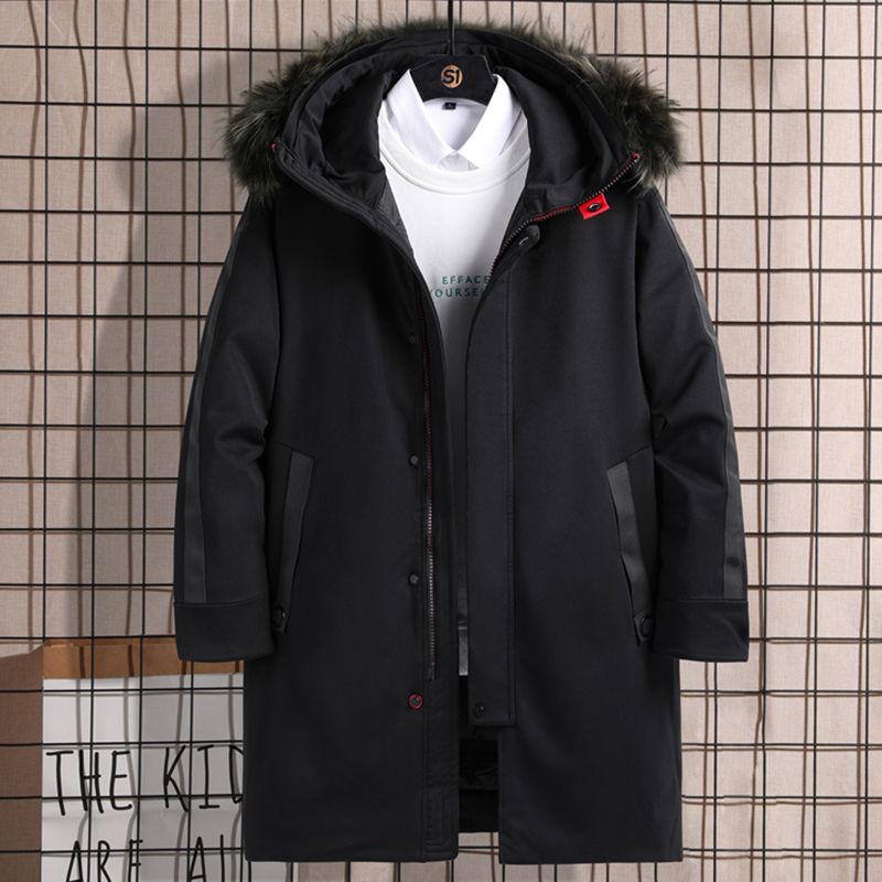 断码福利冬季羽绒服男中长款貉子毛真毛领加厚保暖休闲外套男7021