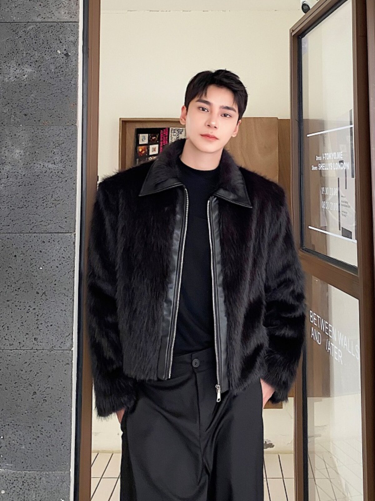 겨울 유행 친환경 모피 남성용 플러시 면화와 하이 엔드 잘 생긴 짧은 라펠 모피 올인원 따뜻한 플러시 재킷