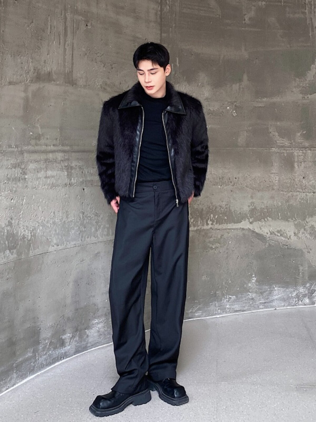 겨울 유행 친환경 모피 남성용 플러시 면화와 하이 엔드 잘 생긴 짧은 라펠 모피 올인원 따뜻한 플러시 재킷