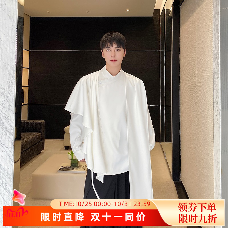 春季立体裁剪不规则多片式男女中式衬衣男个性冷淡风设计感衬衫潮