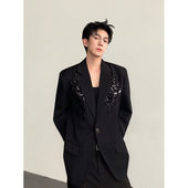 秋冬款 重工刺绣亮片立体花朵西装 礼服婚礼外套高级感痞帅禁欲西服