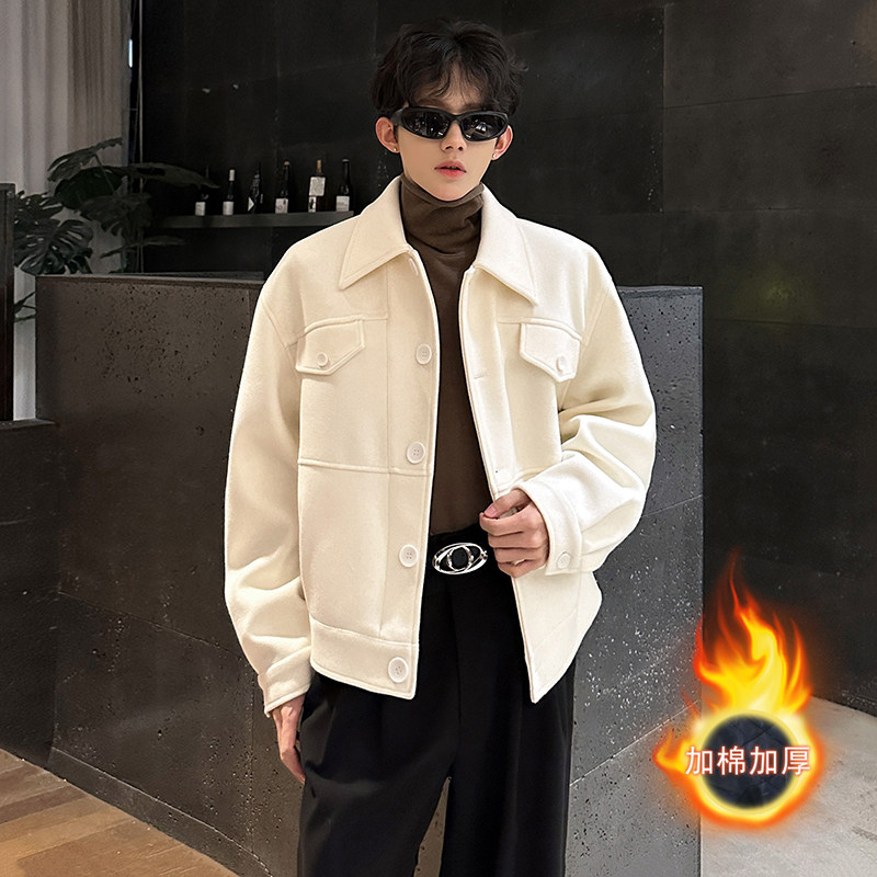 冬季cleanfit轻奢时尚高级感毛呢大衣外套男加厚韩系穿搭呢子夹克