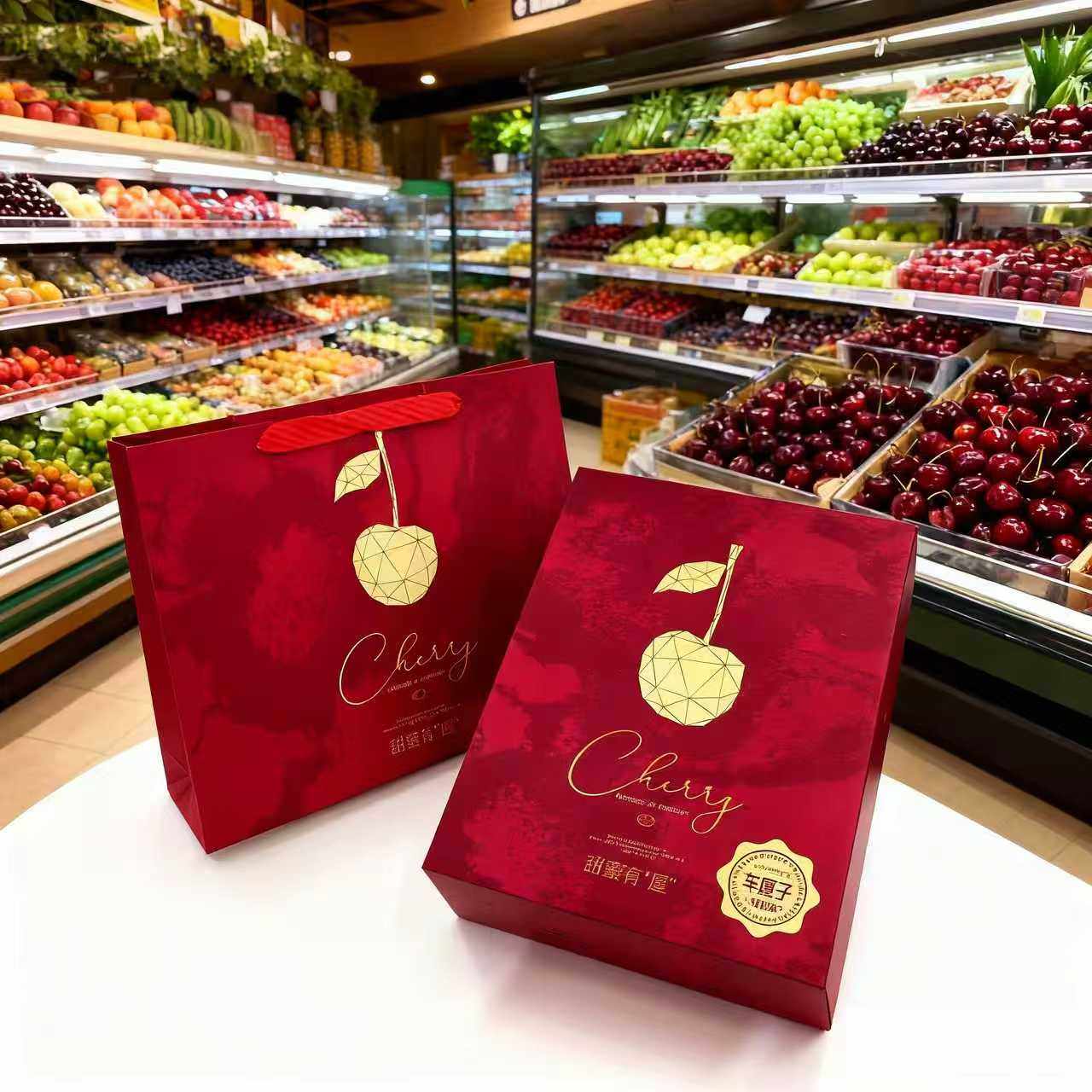 车厘子手提袋5斤扣盒5斤水果手提袋樱桃手提袋樱桃扣盒,包装,水果包装,淘宝优惠券,粉丝福利购,淘宝优惠卷