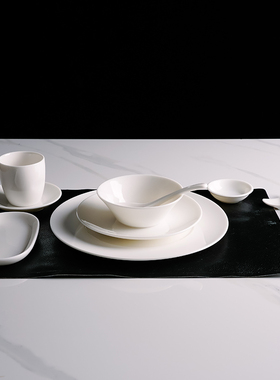 珍器仕德化羊脂玉白瓷酒店摆台10件套餐具中式豪华餐厅商用陶瓷