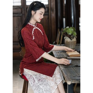 宝宝周岁宴妈妈礼服新中式连衣裙子秋冬季轻国风奥黛订婚百日穿搭