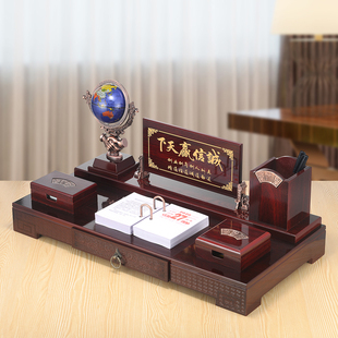 董事长老板办公桌摆件家居饰品高档大气招财文台笔筒摆设创意礼品