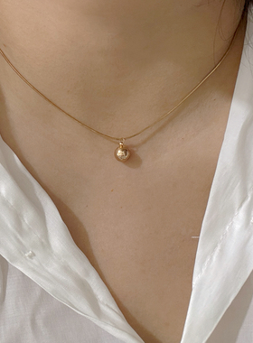 HEGG 原创自制极细金色珠吊坠锁骨项链女简约高级轻奢气质高级感