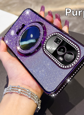 适用于OPPOPHW110手机壳闪粉渐变保护套女款Reno105G创意可爱防摔phw110全包软边透明壳reno105g硅胶镜子支架