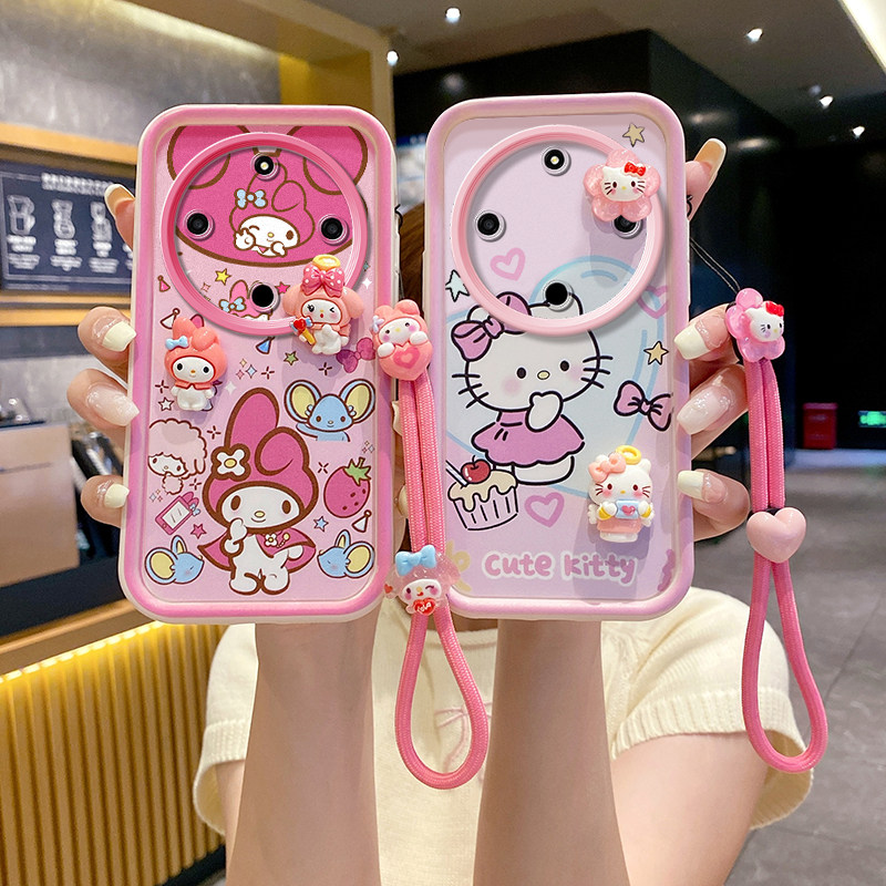 适用于荣耀X9D国际版手机壳送钢化膜卡通情侣公仔荣耀X70 5G保护套硅胶全包边HONORMagic8 Lite个性创意海外