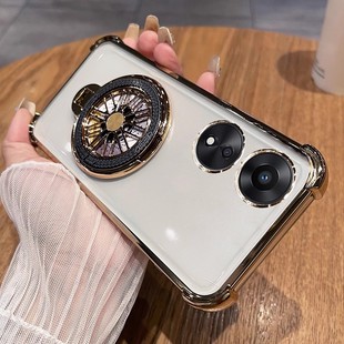 适用OPPOPHJ110手机壳硅胶透明保护套OPPOA1X 5G女款旋转陀螺支架oppo a1X5g全包边防摔oppophj110气囊四角套