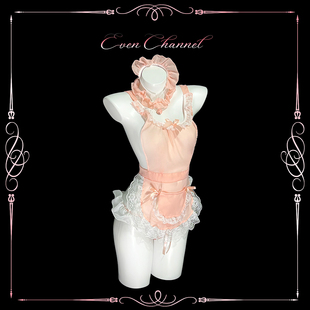 even学姐：甜心粉黛*纯欲女仆cos蕾丝花边围裙绑带约会睡裙qqny