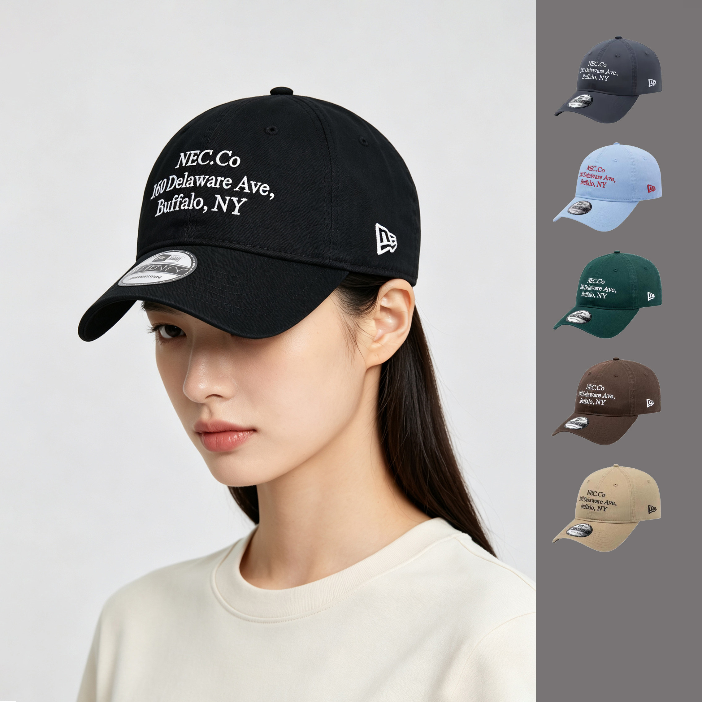 韩国正品纽亦华newera帽子920新款时尚百搭字母棒球帽防晒鸭舌帽
