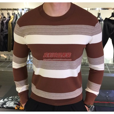 2025新款男士针织衫时尚翻领长袖男装秋冬款男潮修身欧洲站潮流