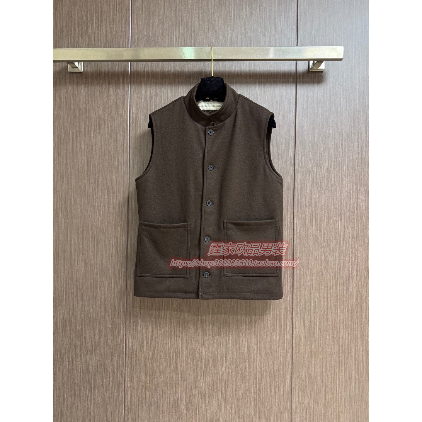 轻奢秋冬新款男马甲时尚百搭潮流立领欧洲站休闲上衣简约打底衫潮