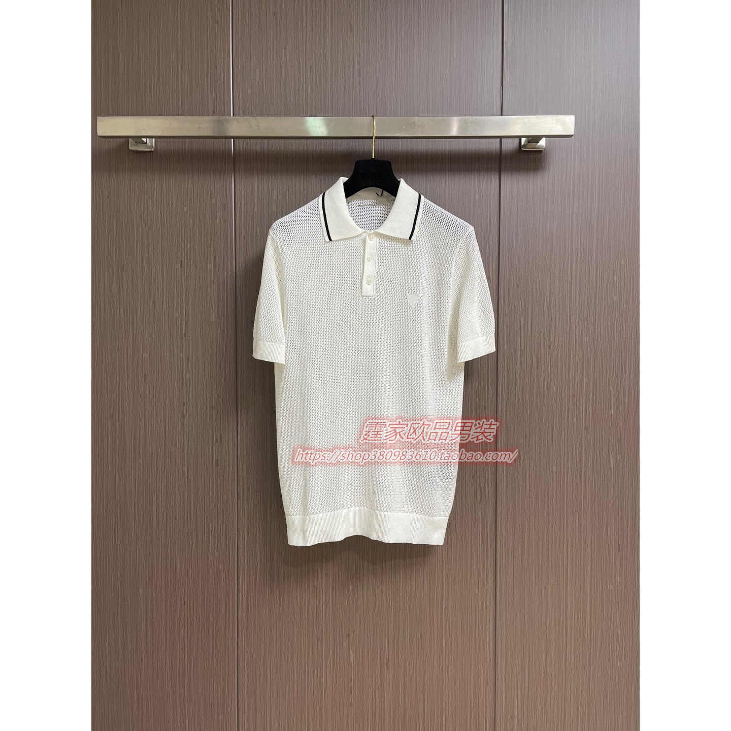 短袖t恤男轻奢新款潮牌翻领男士polo衫镂空针织衫潮男商务保罗衫