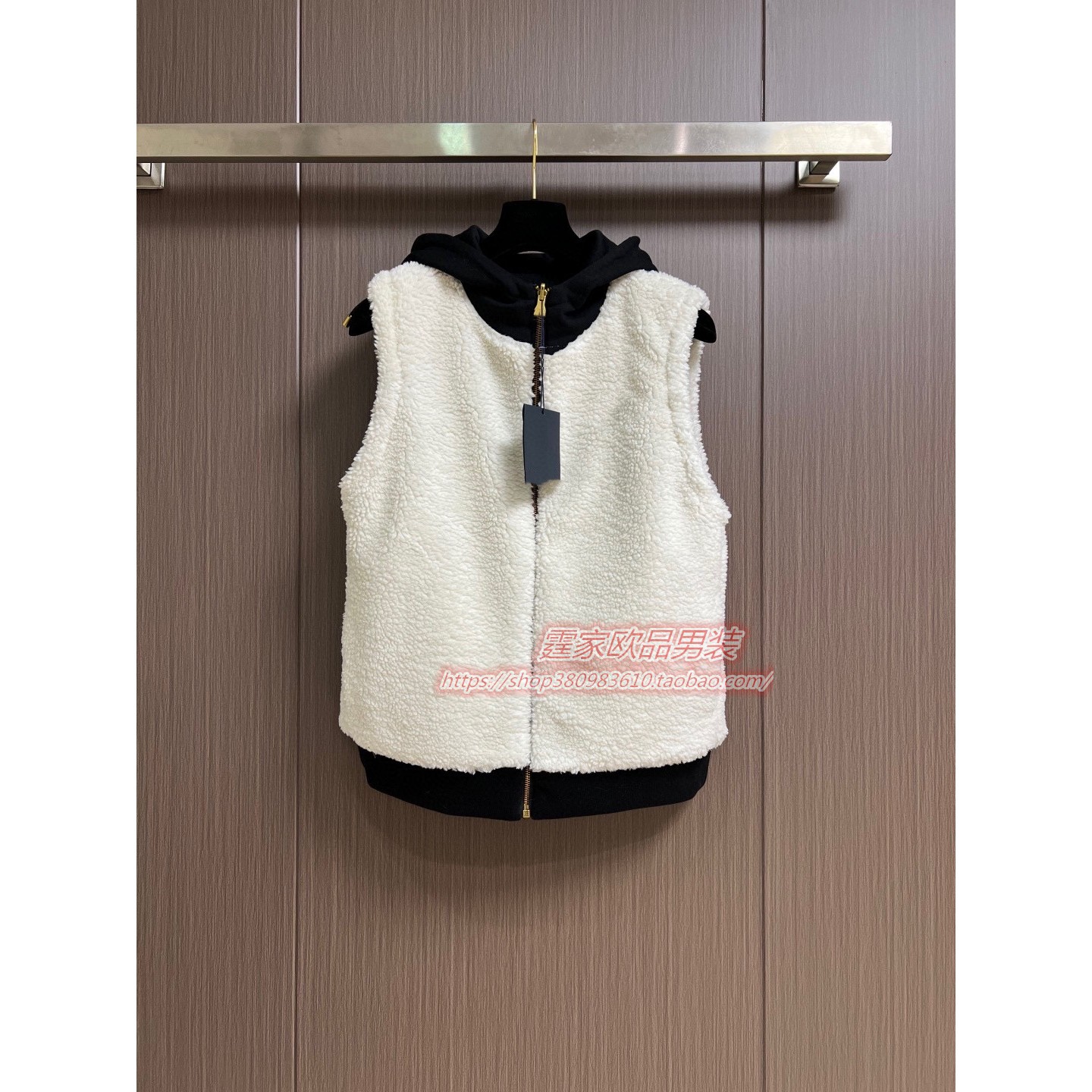 轻奢秋冬新款男马甲时尚百搭潮流连帽拉链外套双面穿休闲上衣针织