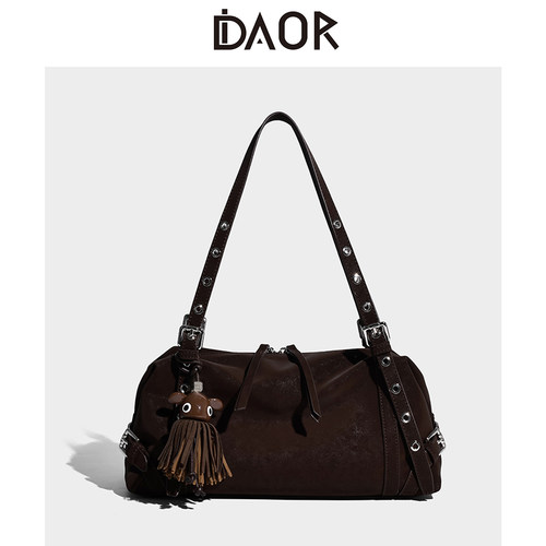 DAOR韩国小众设计真皮腋下枕头包