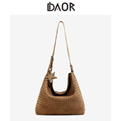 DAOR秋冬大号麂皮编织包包大容量托特包女2025新款 通勤单肩斜挎包