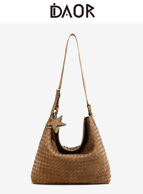 DAOR秋冬大号麂皮编织包包大容量托特包女2025新款通勤单肩斜挎包