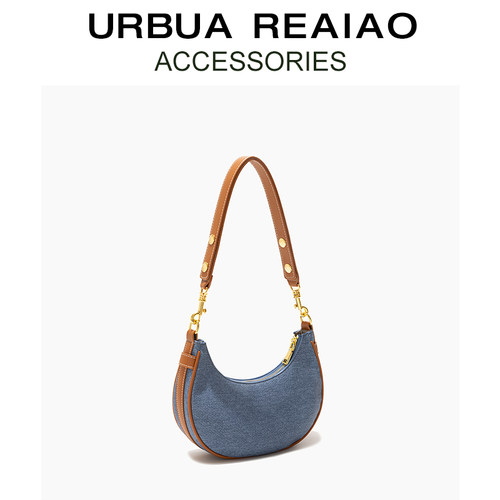 URBUAREAIAO法式复古牛仔腋下包