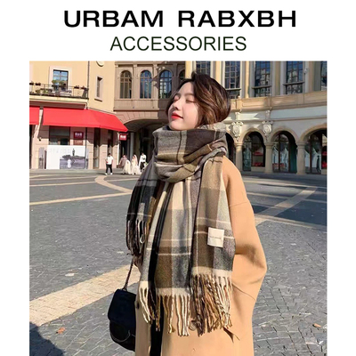 URBAMRABXBH保暖加厚格子围巾女