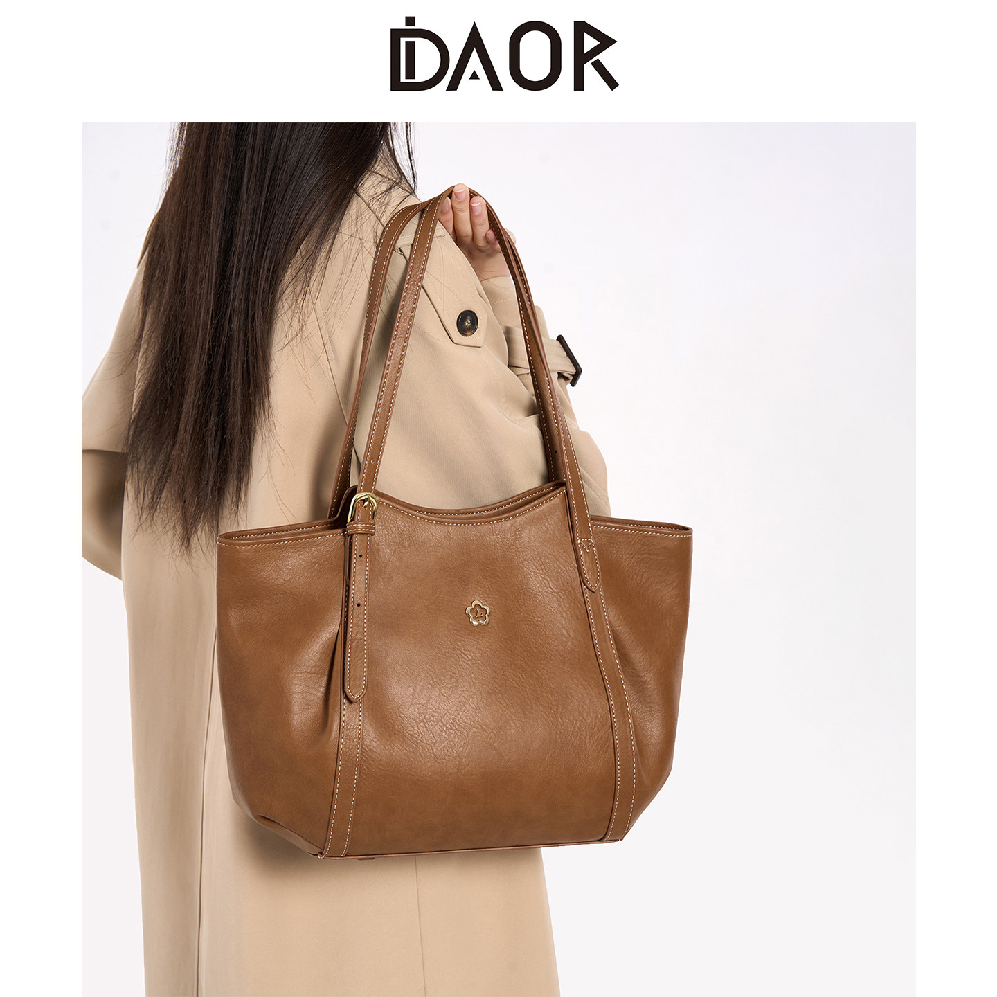 DAOR植鞣牛皮大容量托特包包女2025秋冬新款通勤电脑包百搭单肩包,箱包皮具/热销女包/男包,托特包,淘宝优惠券,粉丝福利购,淘宝优惠卷