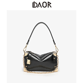 DAOR谷爱凌同款 高级感链条盒子包真皮小方包女2026新款 单肩斜挎包