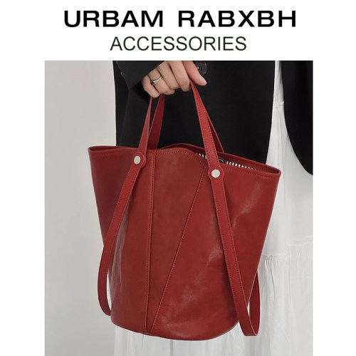 URBAMRABXBH植鞣牛皮红色水桶包