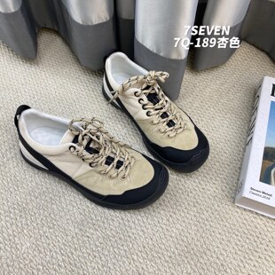 7SEVEN2026年春季新款休闲必入厚底炸街运动鞋圆头系带休闲鞋女鞋