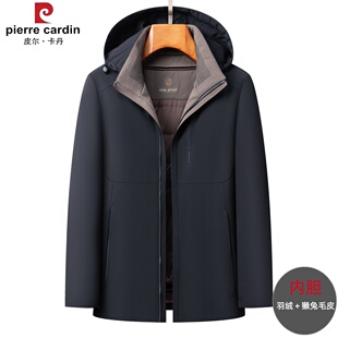 清仓羽绒服男士派克服2025新款兔毛内胆中年男士冬装外套商务