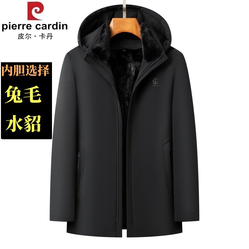 派克服男水貂毛领皮草外套