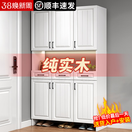 实木鞋柜家用门口入户门玄关柜一体新款2024爆款室内大容量储物柜