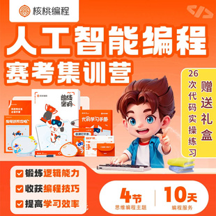 核桃编程python少儿编程小学生思维特长ai礼盒少儿编程入门