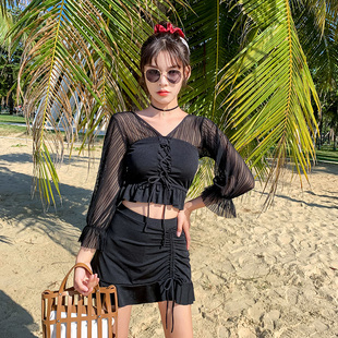 【断色断码  五折清仓】泳衣女韩国两件套遮肉显瘦长袖防晒泳装