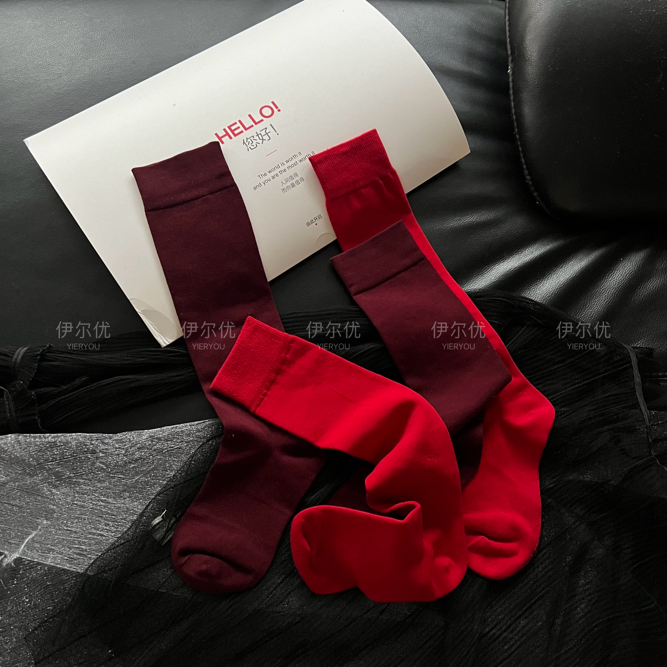 高品质~密织微压力显瘦小腿袜