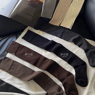 版 时尚 型美腿强货灰色大腿袜纯棉秋冬女 微压显瘦过膝袜 质量巨好