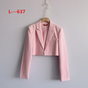 外贸新款 宽松短款 孤品女装 百搭简约时尚 纯色休闲上衣外套 韩版 春季