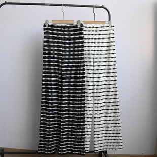 春秋外贸新款女装裤子高腰针织弹力宽松显瘦拖地裤直筒阔腿休闲裤