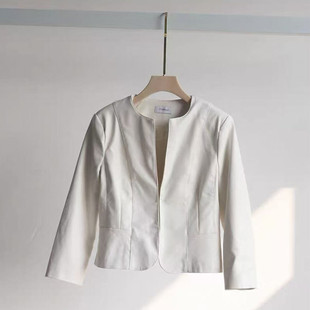 春秋季外贸新款女装简约时尚pu皮短款小个子显瘦皮衣夹克衫外套女