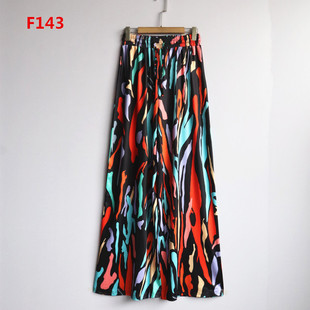 春夏外贸新款女装针织弹力时尚拖地裤高腰宽松显瘦薄款休闲阔腿裤