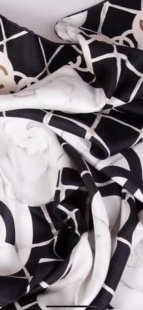 日本丝质面料黑白系列格纹简约大方