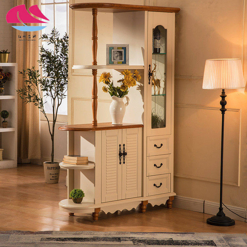 地中海整体客厅鞋柜玄关柜子实木美式餐厅隔断柜门厅柜屏风柜酒柜
