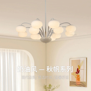 雷士照明吊灯13185系列现代奶油风圆球南瓜灯客厅餐厅12头6头魔豆
