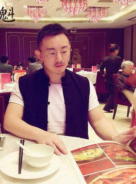 男士休闲棉麻马甲 道魁中国风修身男装马夹 复古改良中式盘扣外套